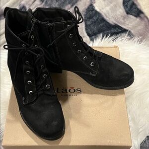 Taos Footwear Bootcamp Black Lace Up Boots EU 40 (9) Worn once! Insoles removed.